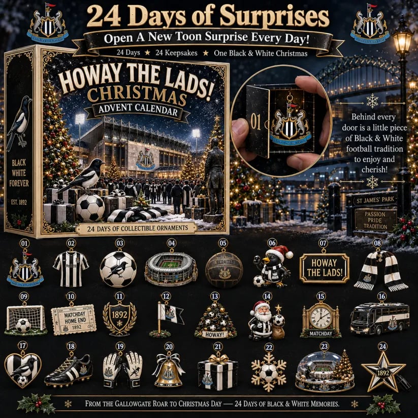 Football Christmas Advent Calendar - Howay the Lads Black and White Heritage Edition
