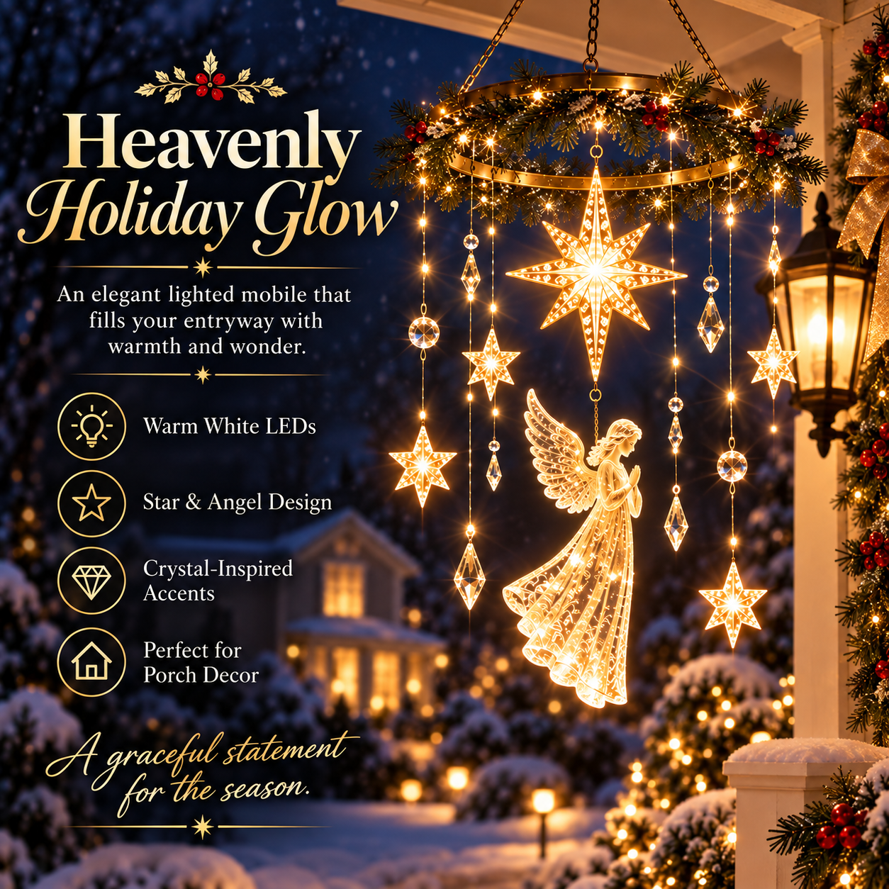 Angel Star Holiday Mobile creating a heavenly Christmas display