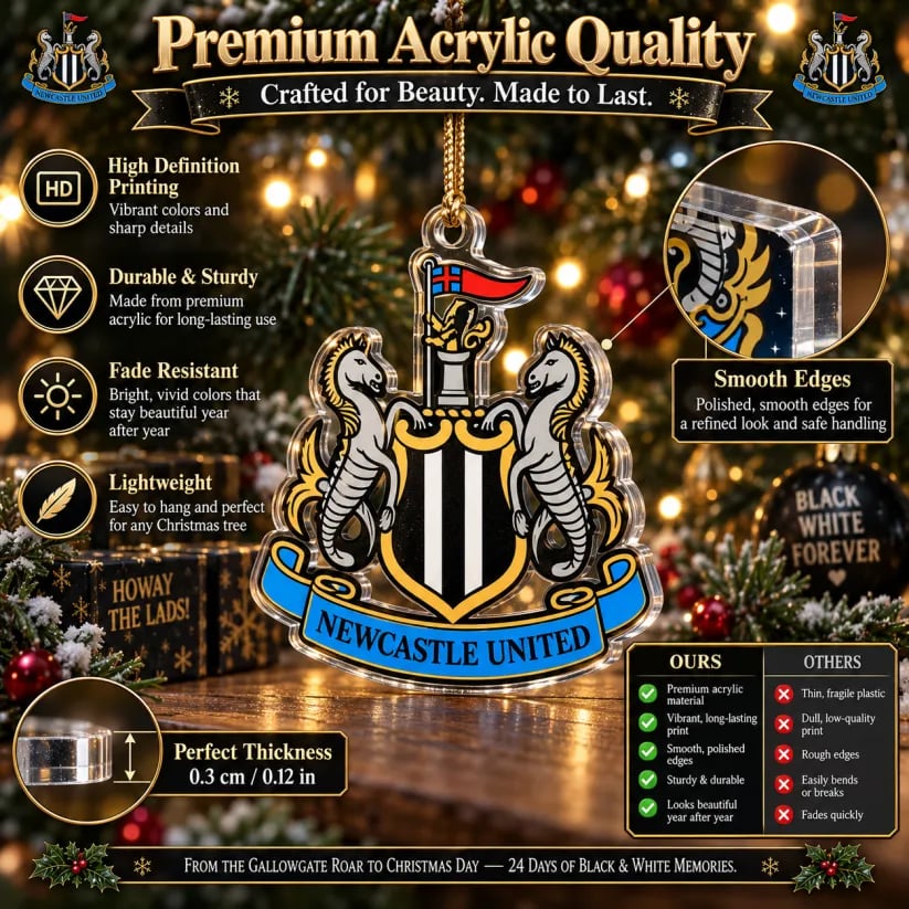 Black and White Matchday Keepsakes Hanging on Tree