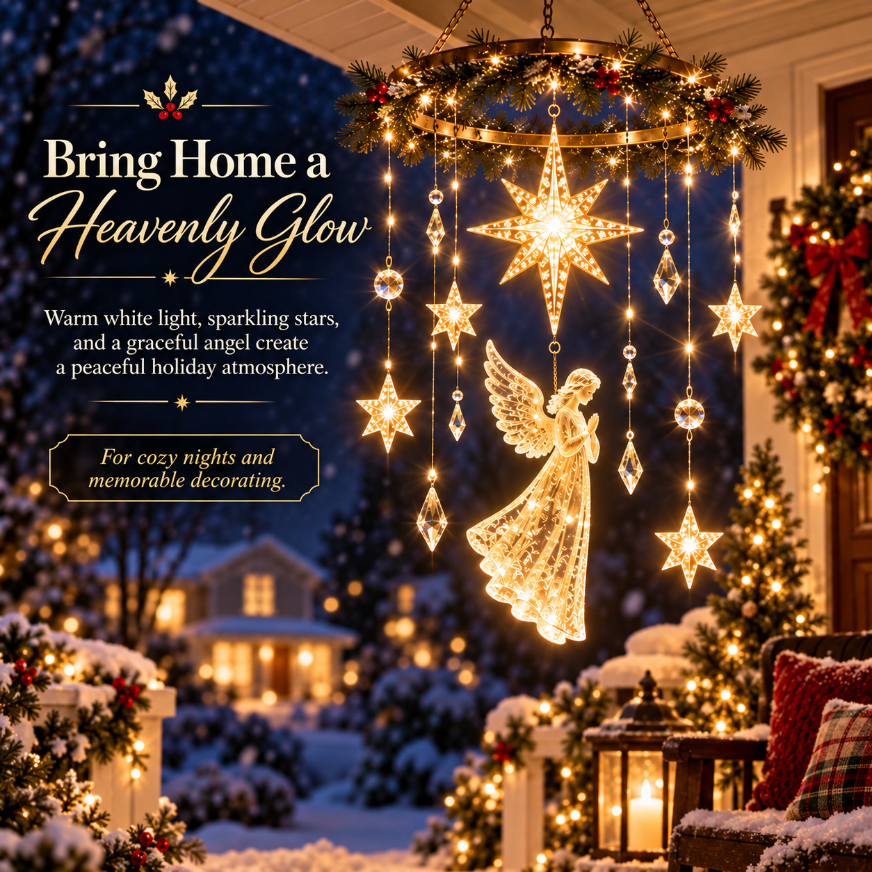 Angel Star Holiday Mobile in Christmas home display