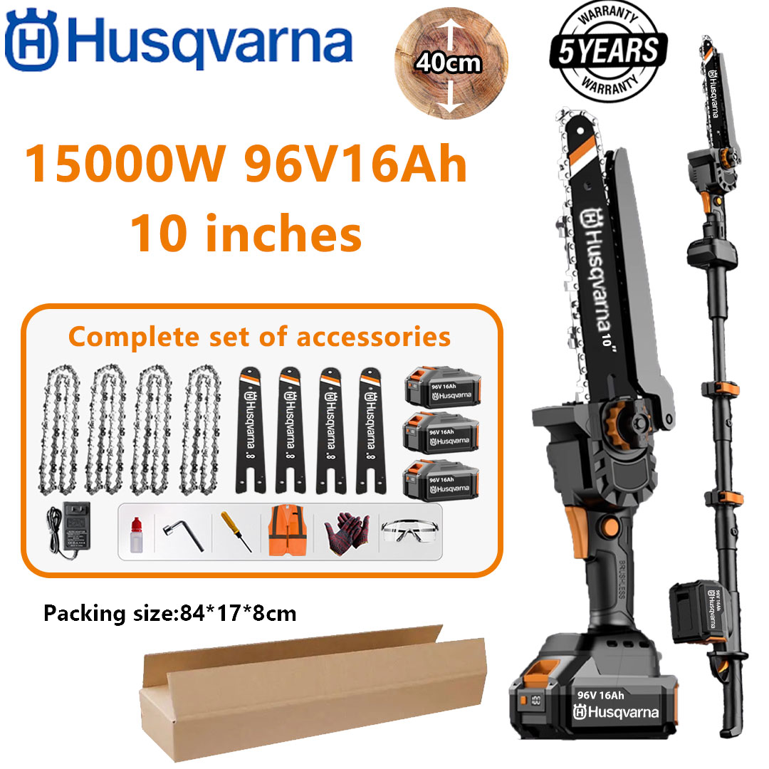 Husqvarna 15000 W ličio akumuliatoriaus nešiojamasis grandininis pjūklas / aukštas šakų pjūklas su i