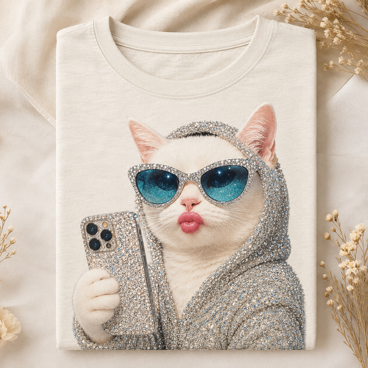 Selfie Queen Cat – Vintage Sunglasses Cat Tee