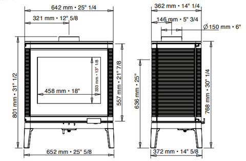 One of the Thinnest Fireplaces on the market at just over 14" in depth this is a great fireplace for a tight fit