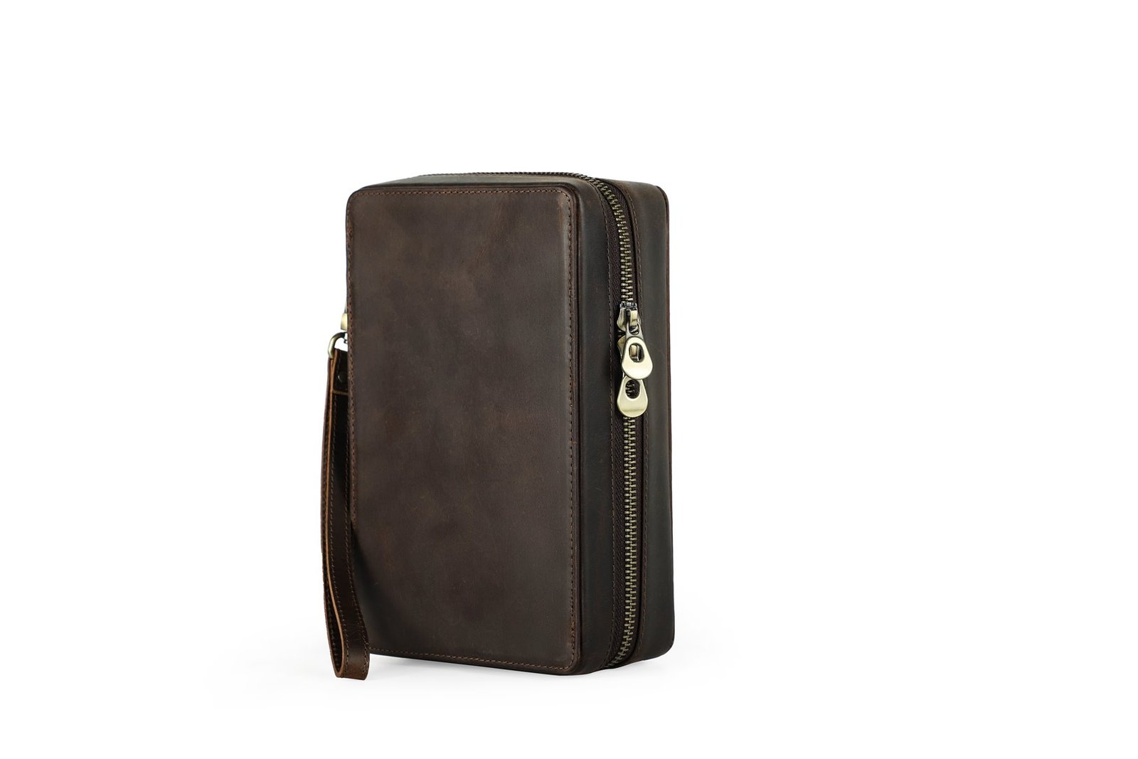 CF5010 4-cigar leather travel case open on a white background