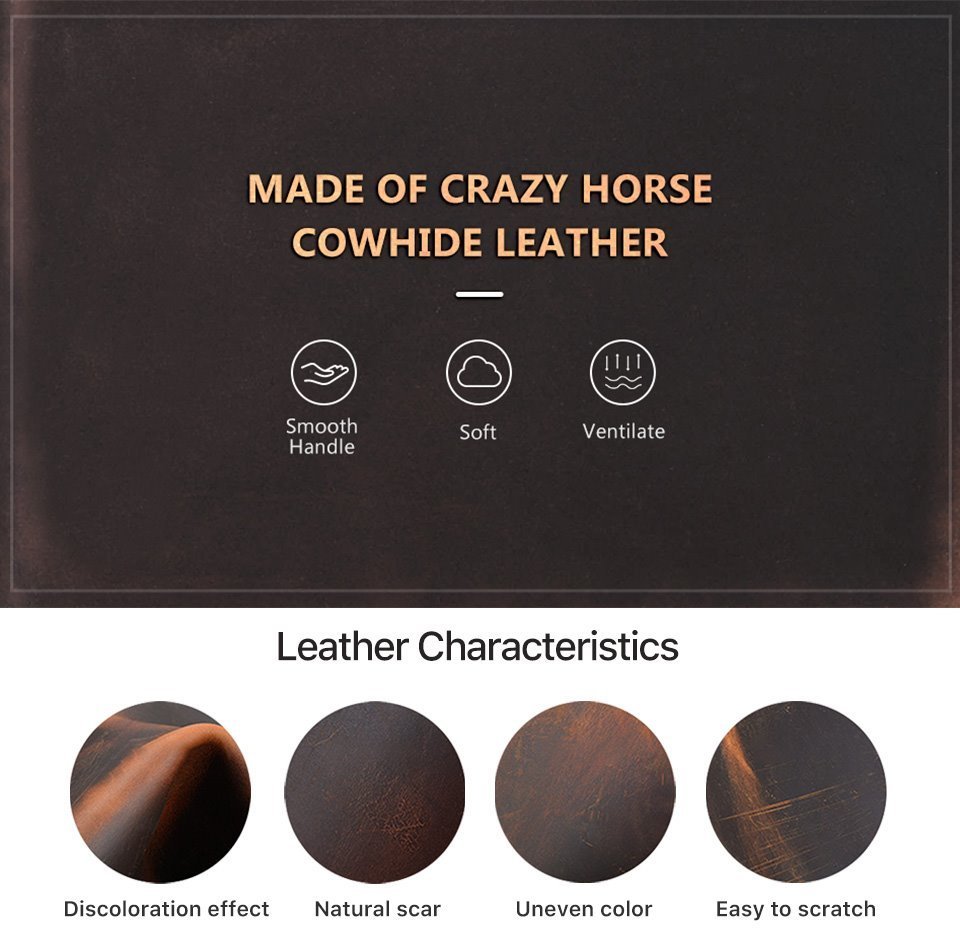 Crazy horse cowhide leather used for the CF5010 cigar case