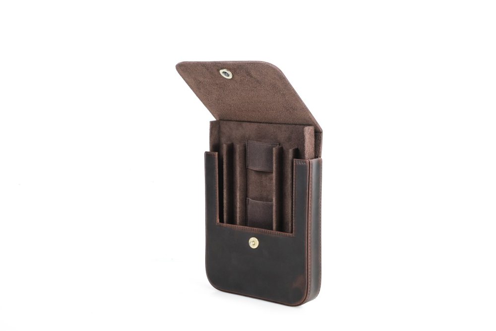 CF5021 standing open and empty, showing the four slots and accessory pockets
