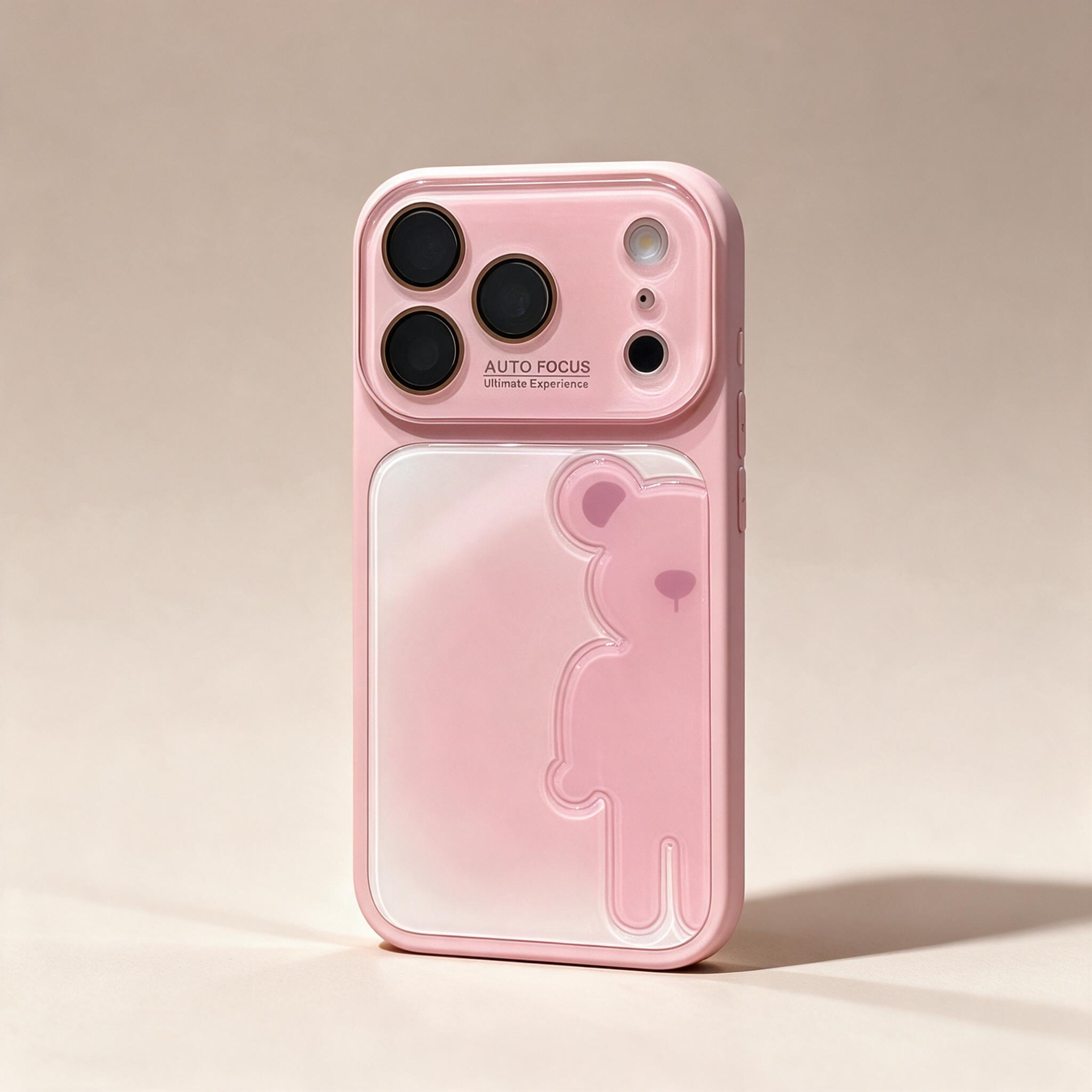 IPHONE gradient 3D Little Bear Camera-Window Phone Case