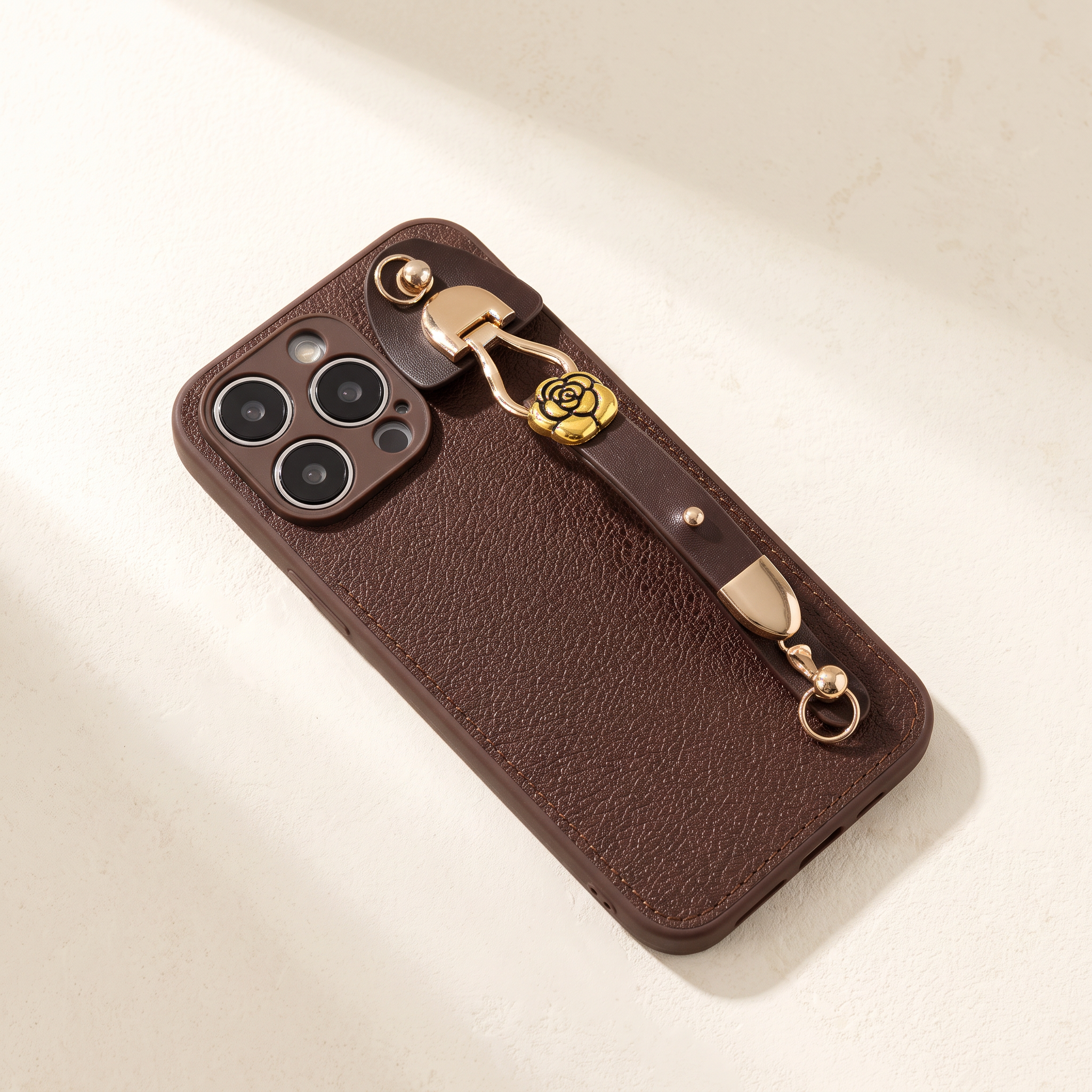 IPHONE two-in-One Style | Sophisticated Camellia Crossbody Phone Case—wear it on your wrist or across your body