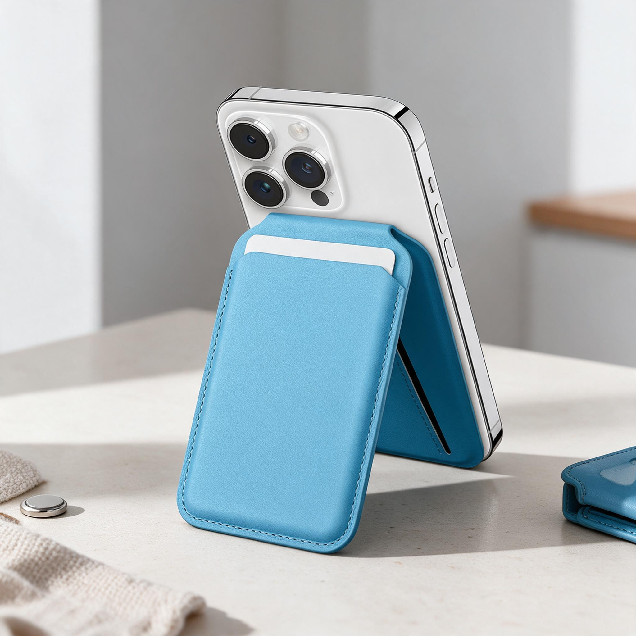  iPhone Leather Card Holder for | Foldable Kickstand