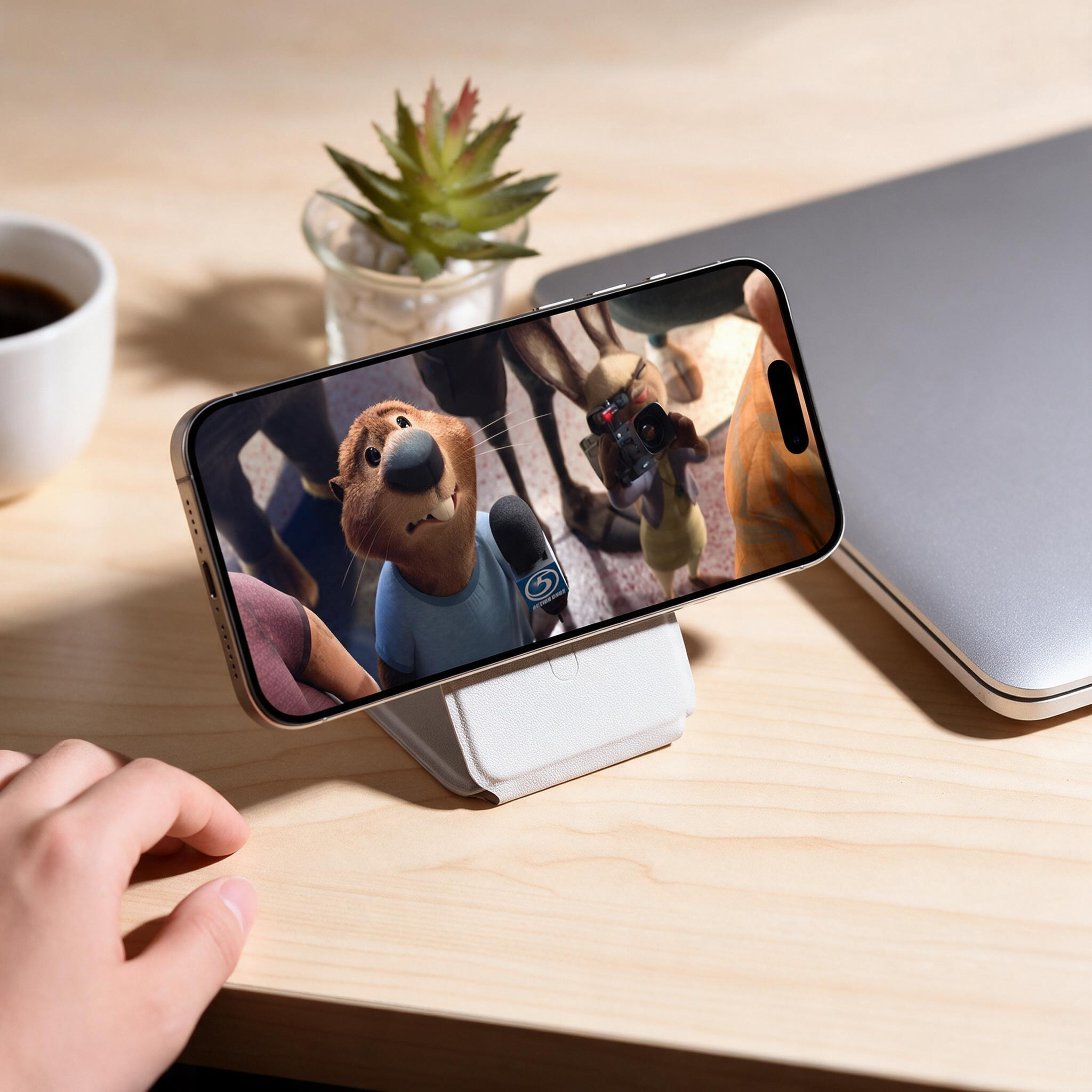 IPhone 2-in-1 MagSafe Leather Card Holder & Foldable IPhone Kickstand