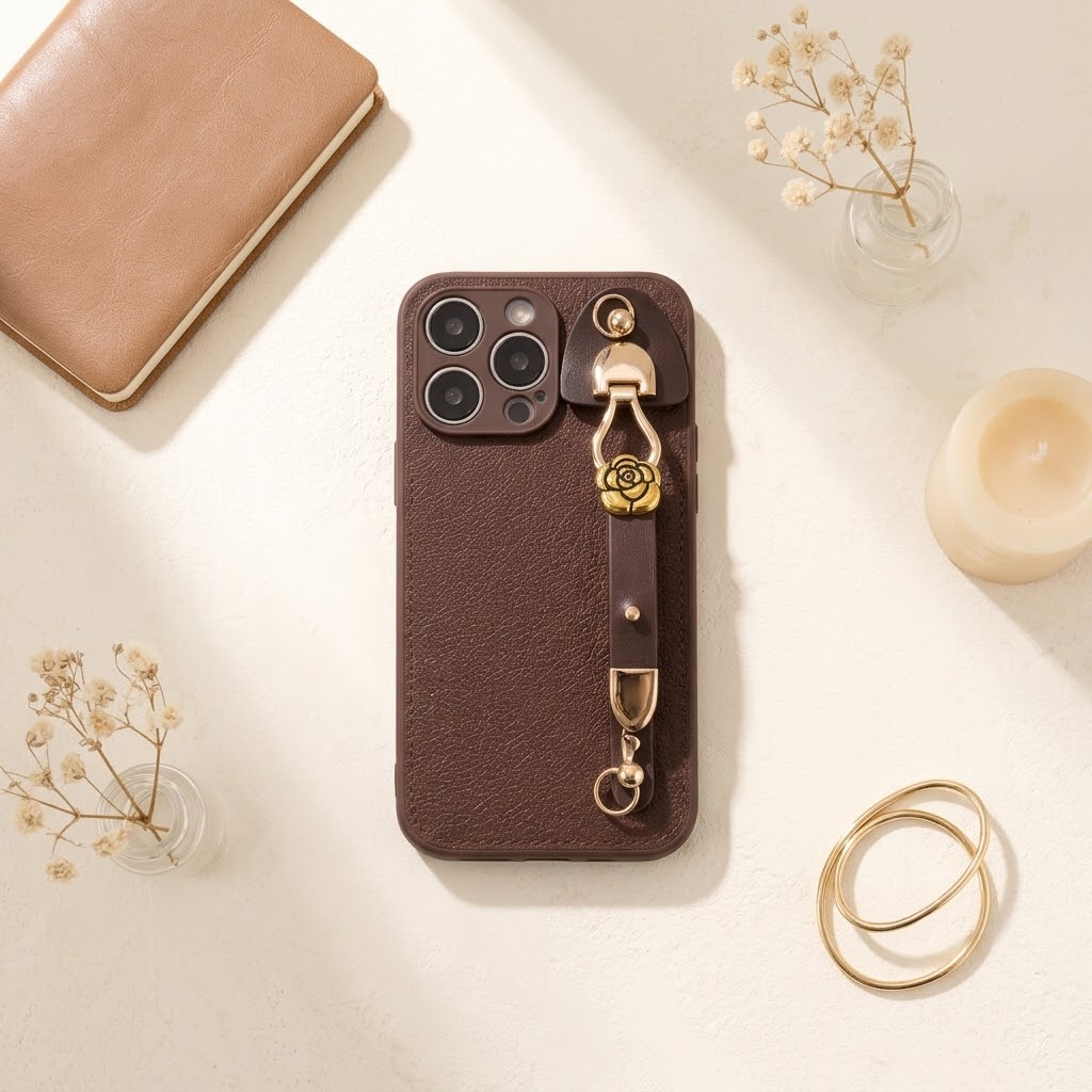 IPHONE two-in-One Style | Sophisticated Camellia Crossbody Phone Case—wear it on your wrist or across your body