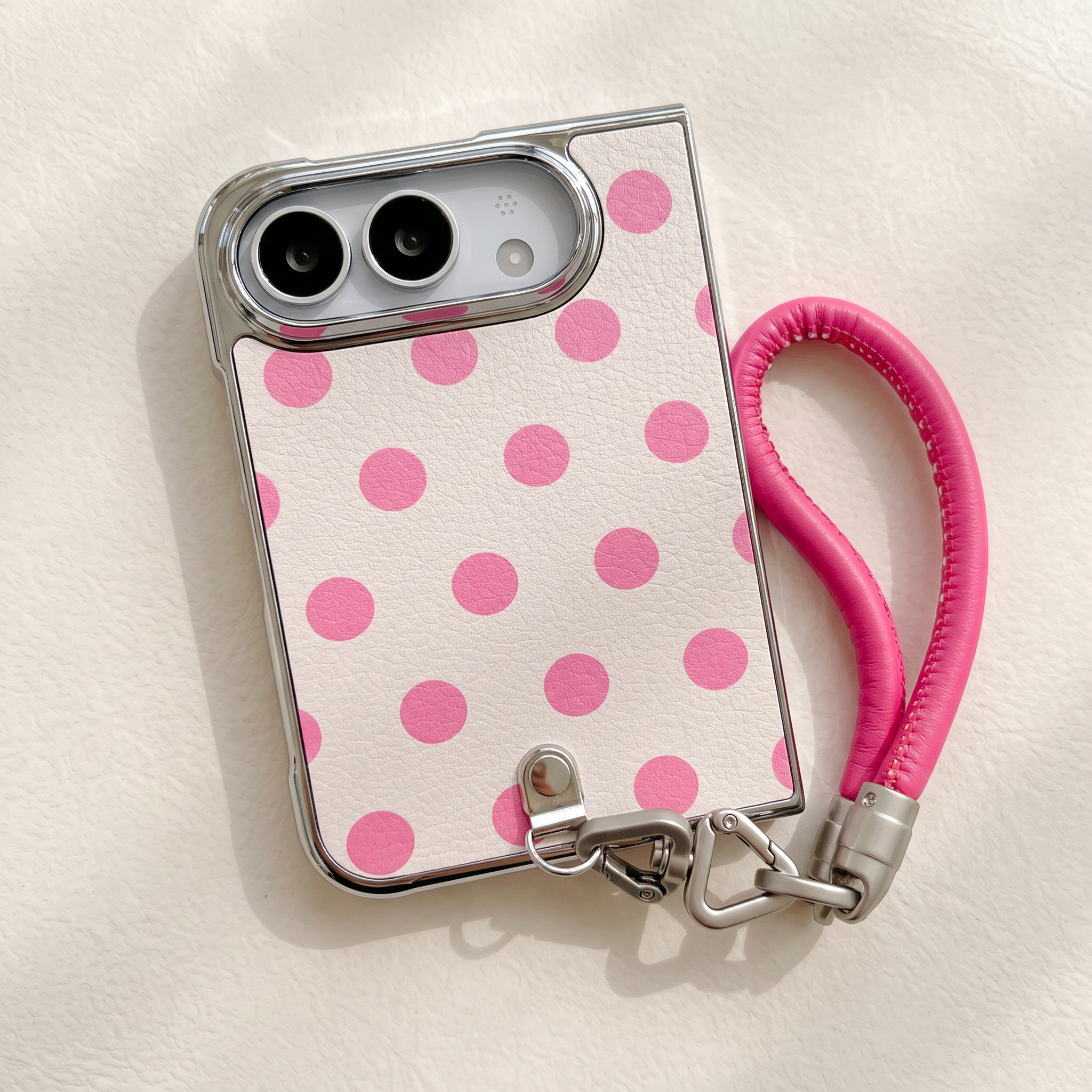 IPHONE Polka Dot Open Style Case for iPhone Duo | With Leather Wrist Strap