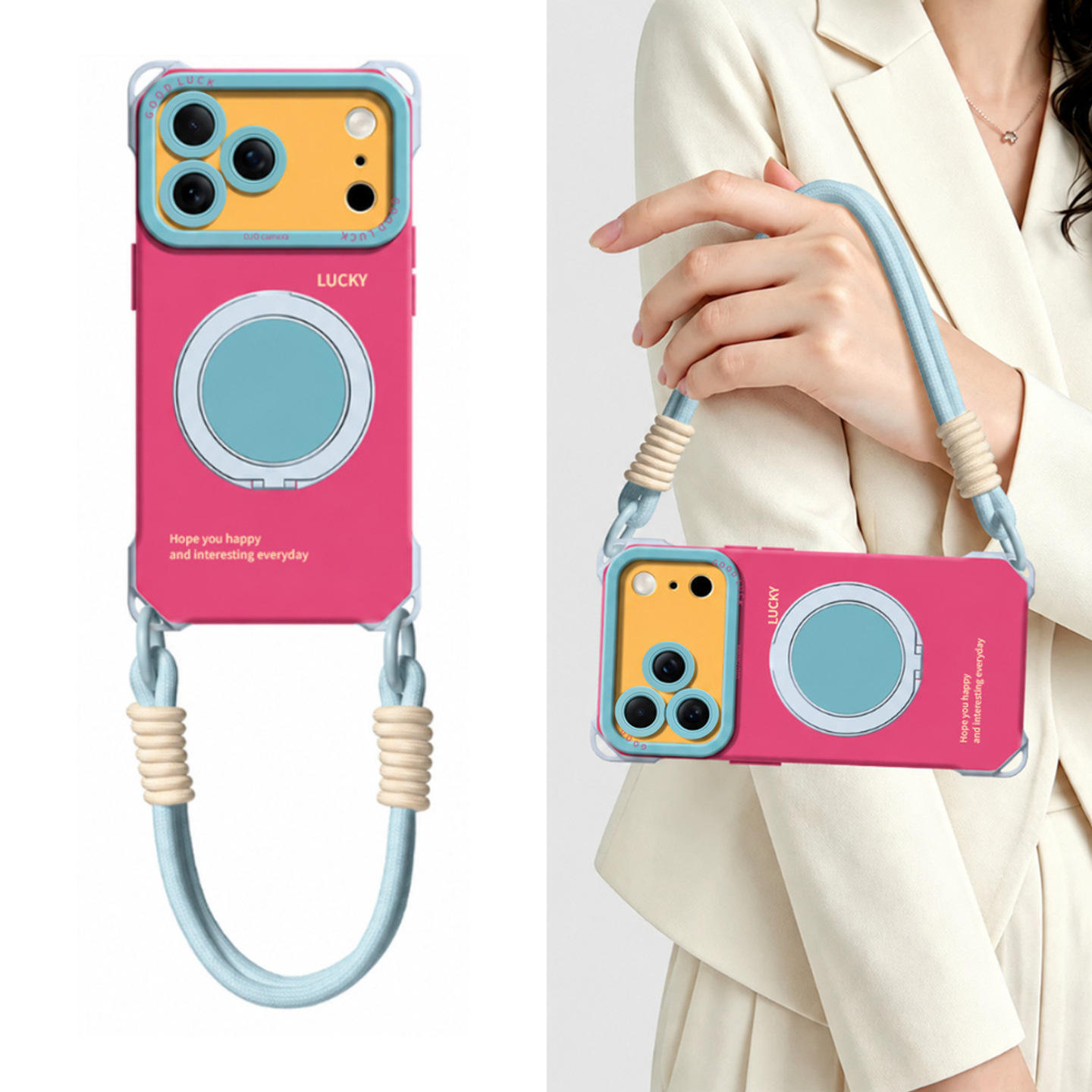 IPHONE vintage-Style Phone Case with Built-in Foldable Vanity Mirror
