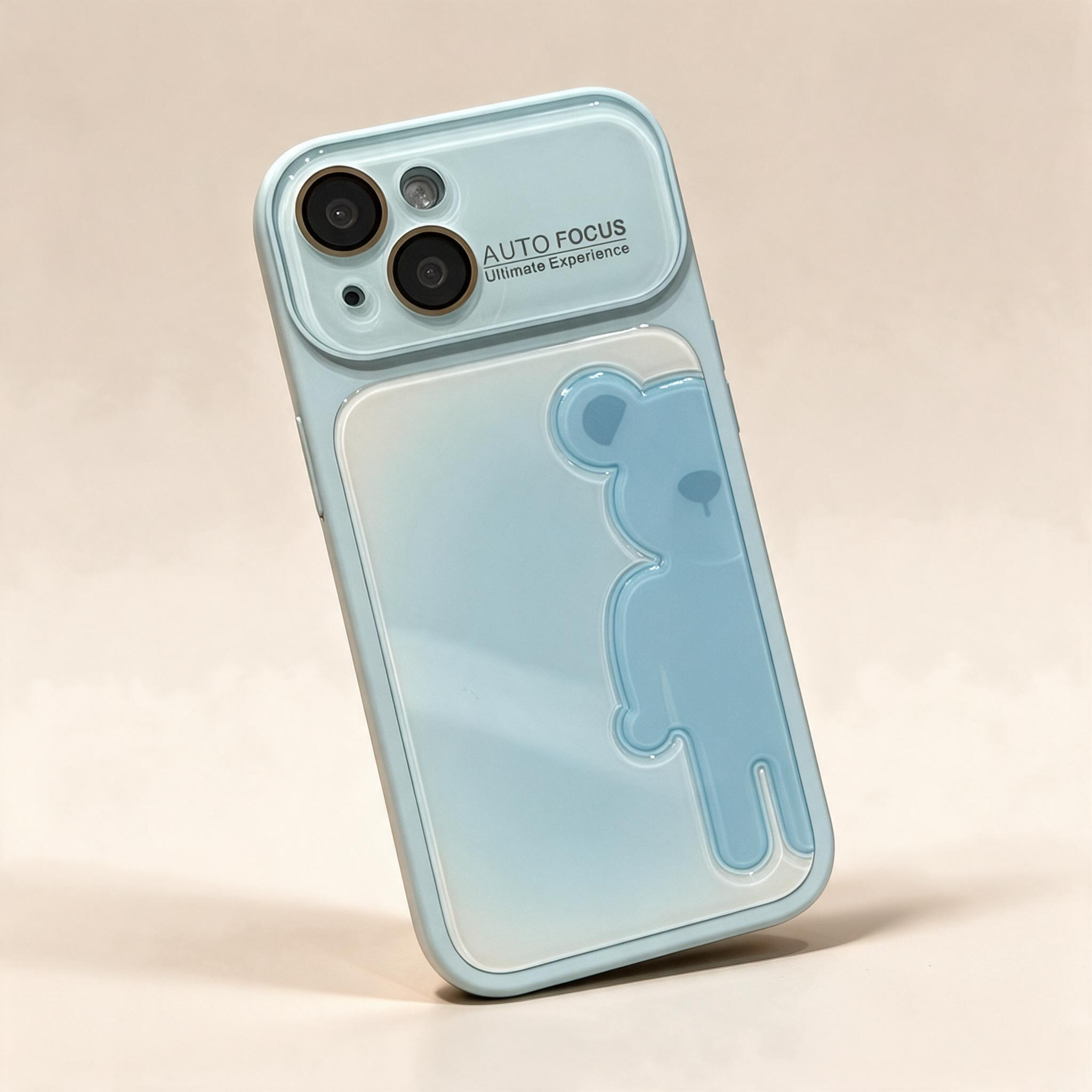 IPHONE gradient 3D Little Bear Camera-Window Phone Case