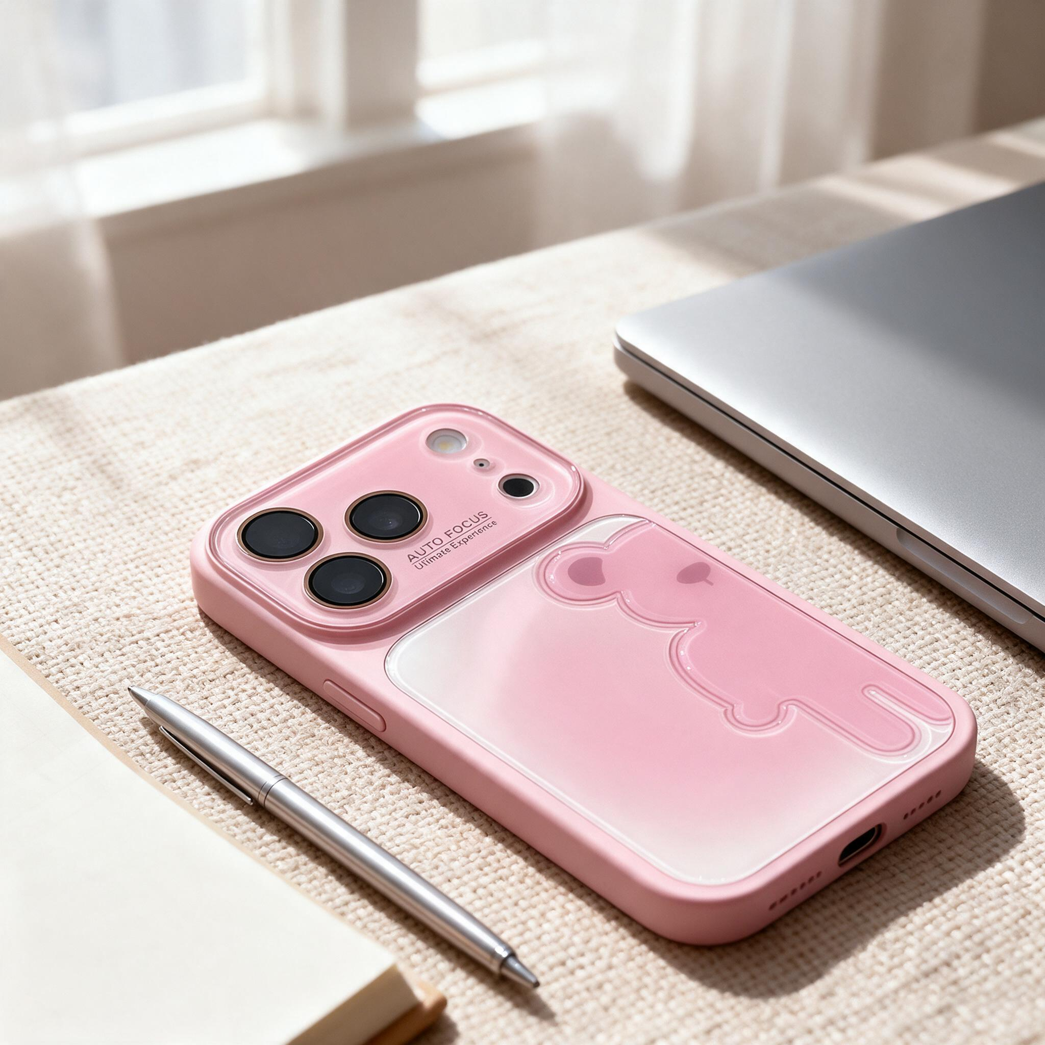 IPHONE gradient 3D Little Bear Camera-Window Phone Case