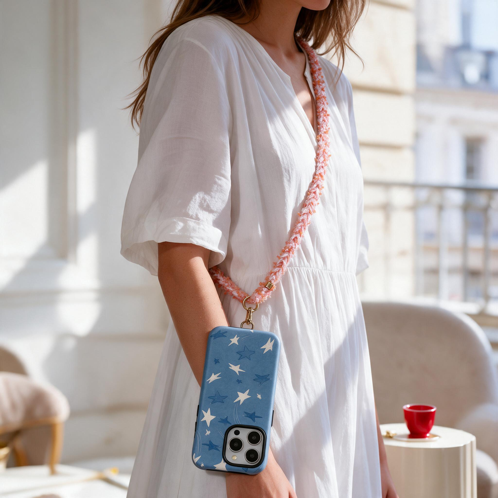 IPHONE soft Textured Crossbody Phone Strap for Everyday Style