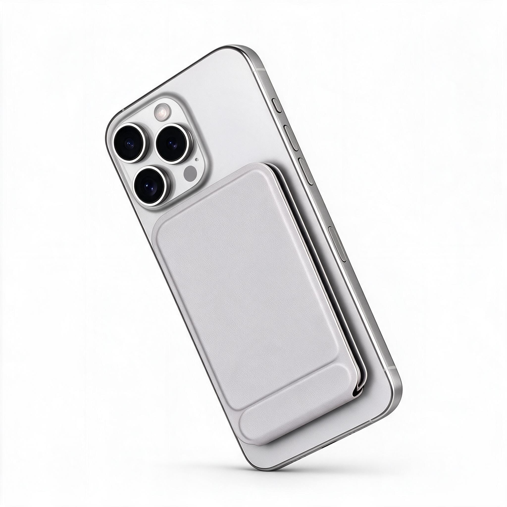 IPhone 2-in-1 MagSafe Leather Card Holder & Foldable IPhone Kickstand