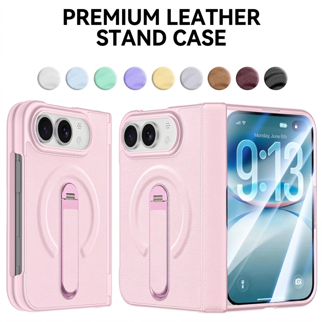 IPHONE Leather Texture Magnetic Kickstand Case iPhone Duo