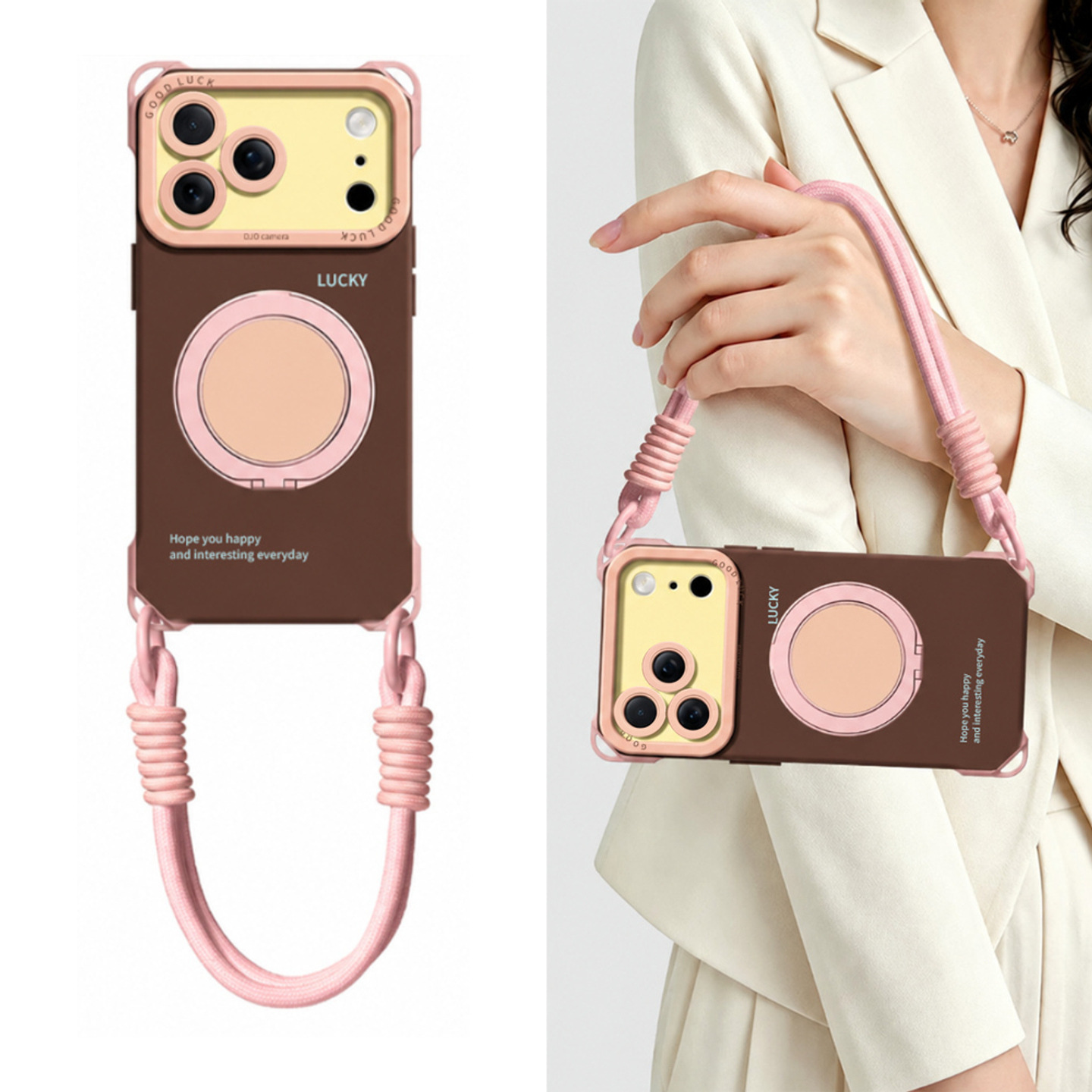 IPHONE vintage-Style Phone Case with Built-in Foldable Vanity Mirror