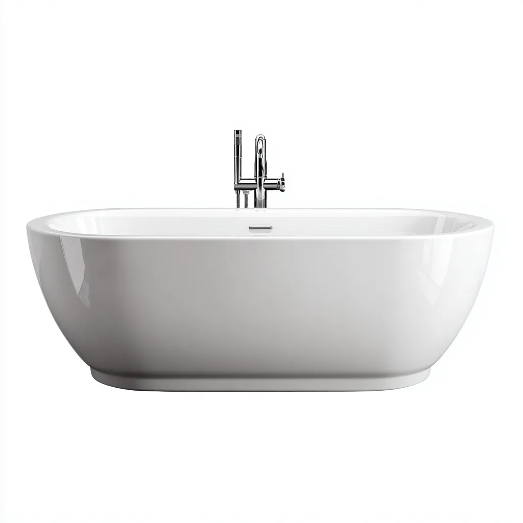 Vasca freestanding in acrilico 170×80×58 cm - bianco - profilo ovale-Rovoraiostudio