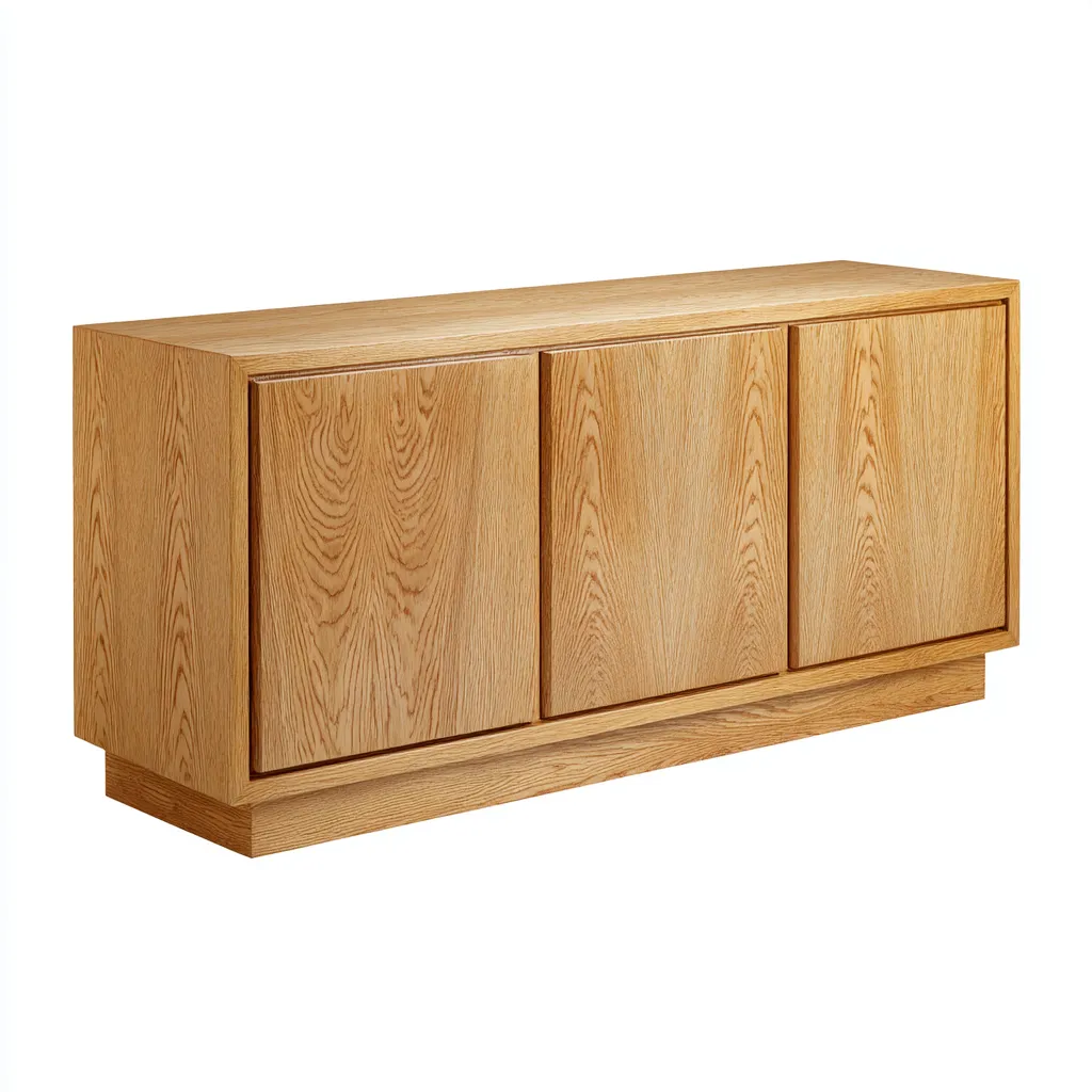 Credenza in legno 160×40×78 cm - naturale - design lineare per sala da pranzo-Rovoraiostudio