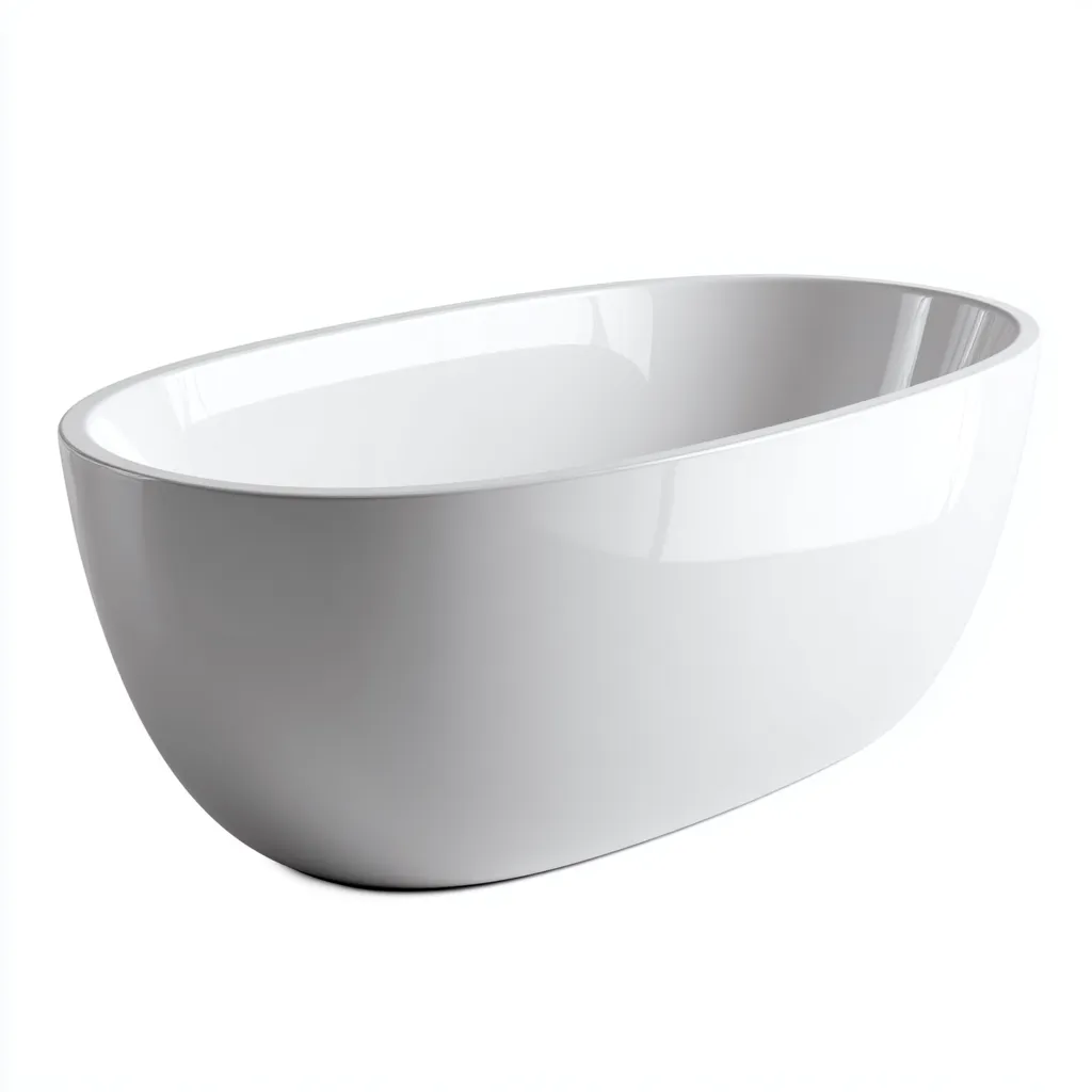 Vasca ovale freestanding in acrilico 168×78×60 cm - bianco - profilo avvolgente moderno-Rovoraiostudio