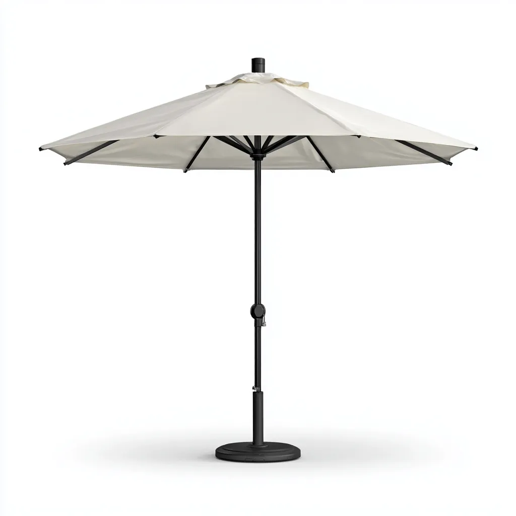 Ombrellone da sole per esterni 300×300×250 cm - bianco e nero - tessuto e metallo - copertura ampia con palo centrale-Rovoraiostudio