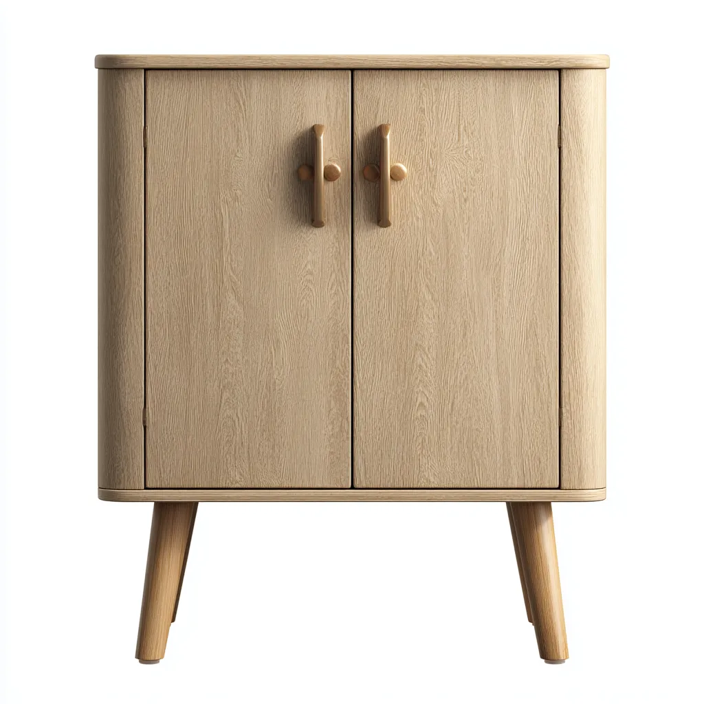Credenza alta da pranzo in legno 92×40×112 cm - beige - stile nordico contenitivo-Rovoraiostudio