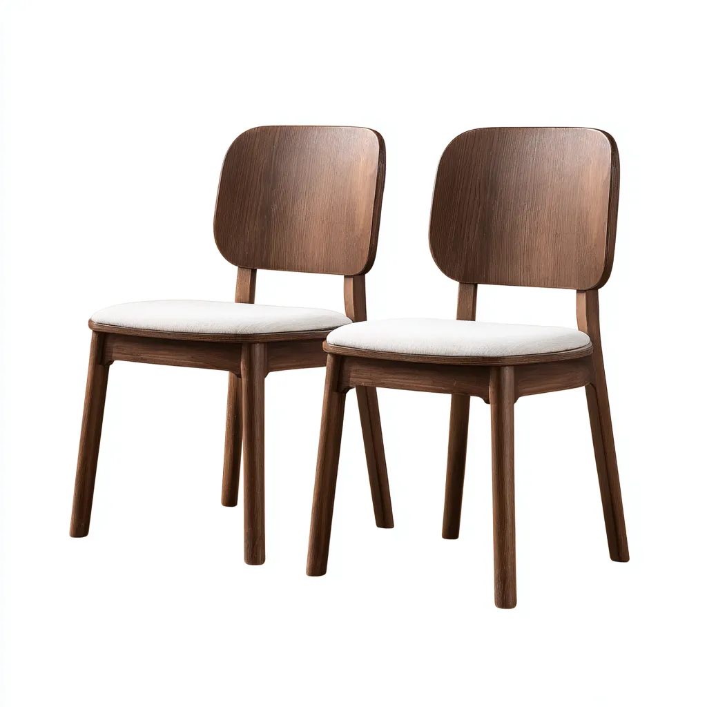 Sedia da pranzo 48×52×84 cm - legno marrone e tessuto beige - stile contemporaneo-Rovoraiostudio