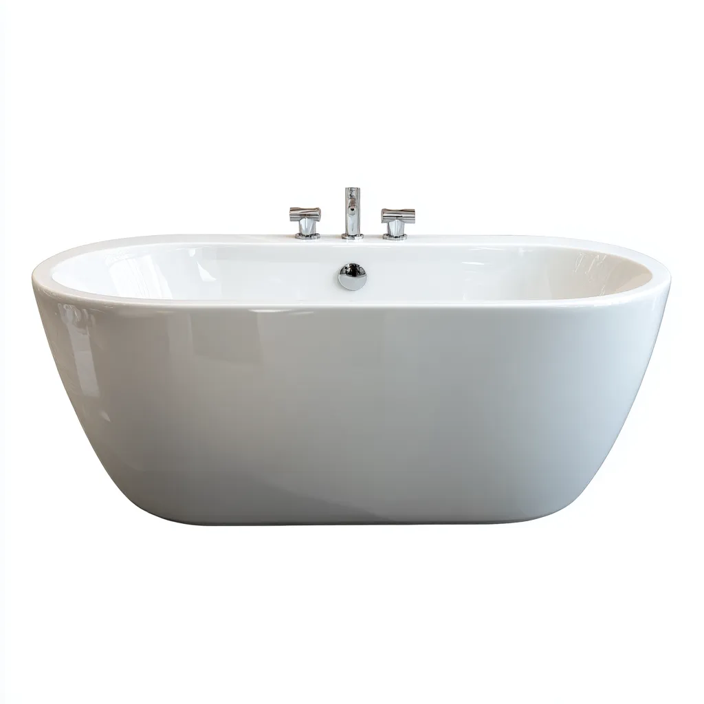 Vasca freestanding in acrilico 170×78×60 cm - bianco - design ovale per bagno-Rovoraiostudio