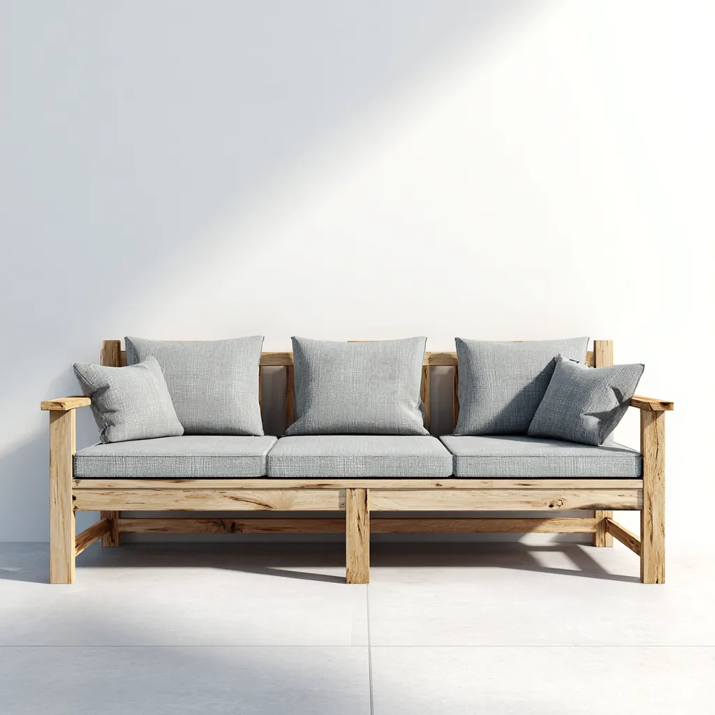 Divano da esterno 198×75×78 cm - grigio chiaro e naturale - legno e corda - design lineare per patio-Rovoraiostudio