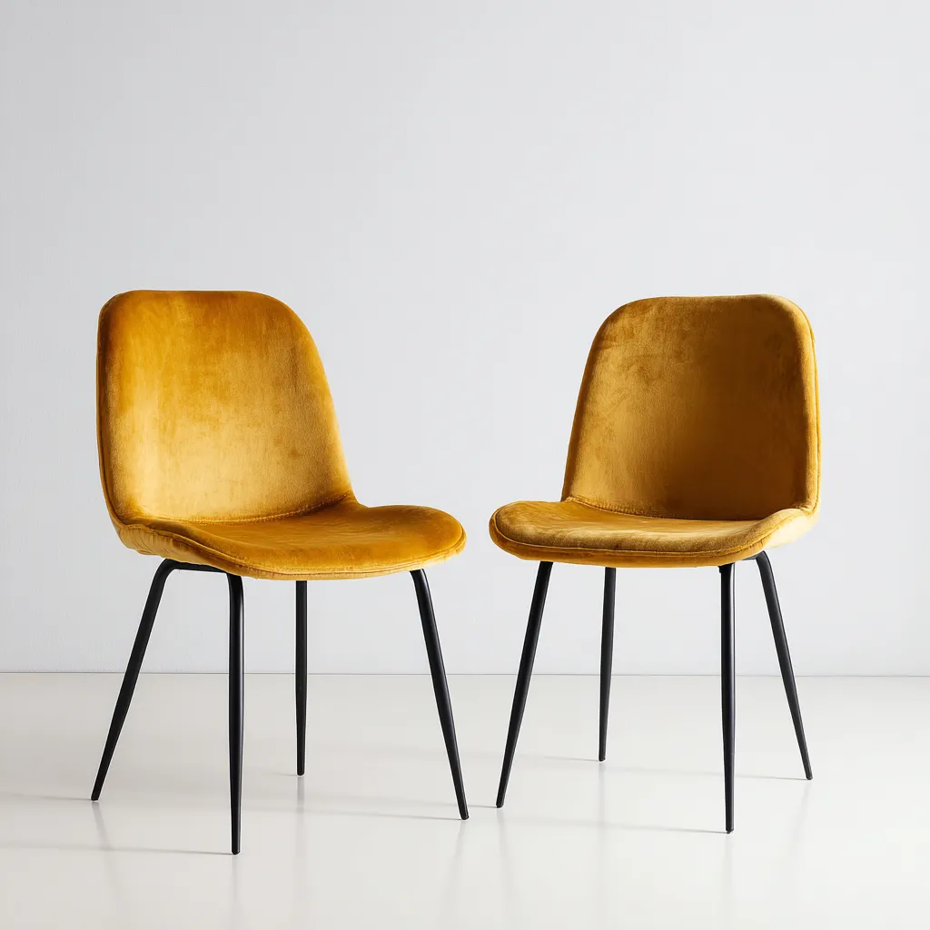 Sedia da pranzo imbottita 50×56×80 cm - giallo - stile elegante per sala da pranzo-Rovoraiostudio