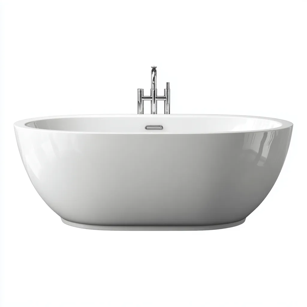Vasca 170×80×58 cm - bianco - acrilico moderno - design ovale per bagno-Kavexnest