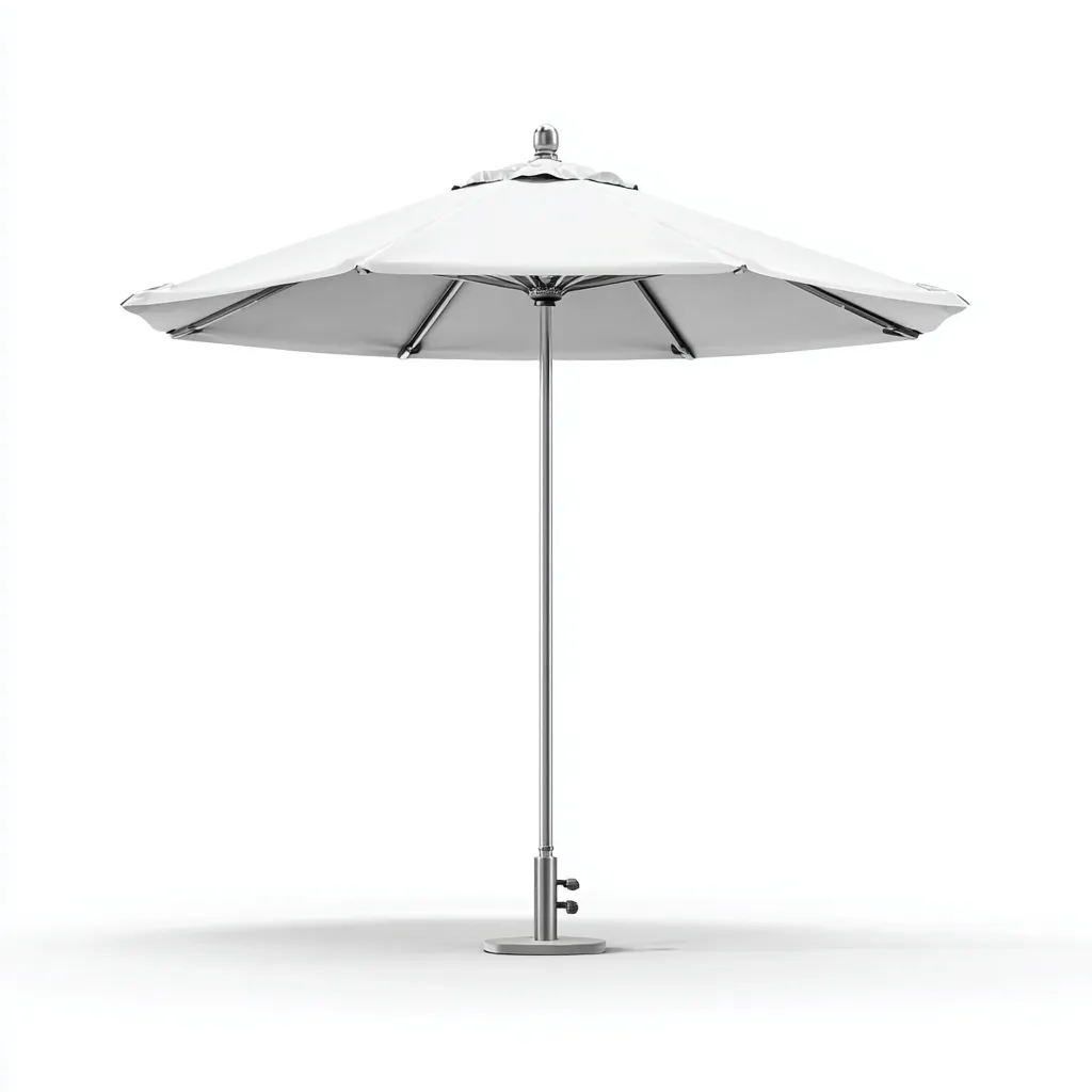 Ombrellone da sole per esterni 300×300×250 cm - bianco e argento - struttura centrale-Kavexnest