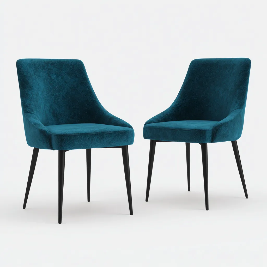 Sedia da pranzo imbottita 50×56×85 cm - blu/nero - stile contemporaneo-Kavexnest