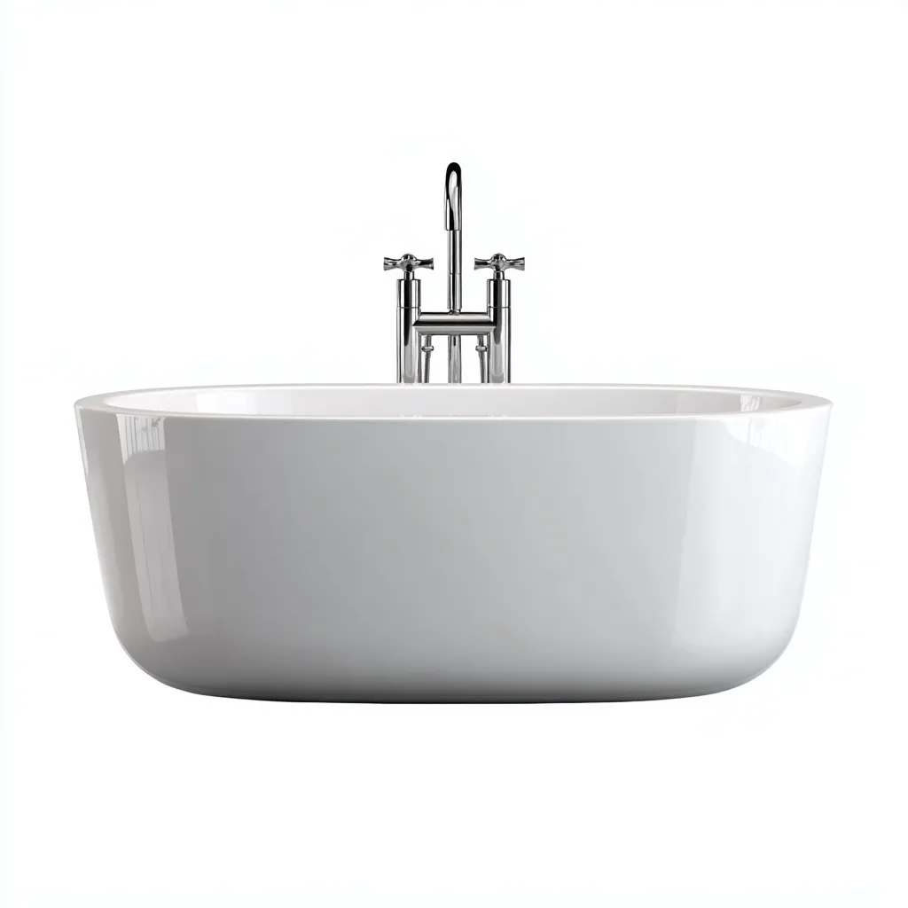 Vasca freestanding in acrilico 170×78×58 cm - bianco - profilo ovale contemporaneo-Kavexnest