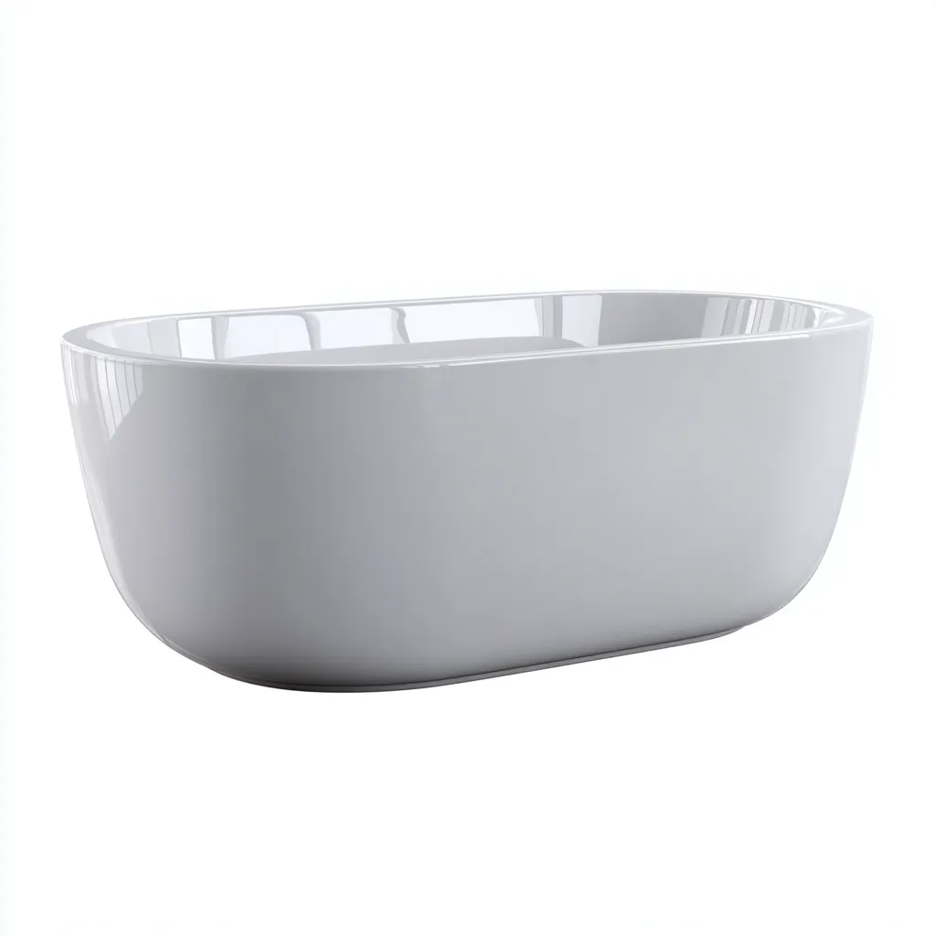 Vasca freestanding in acrilico 165×75×56 cm - bianco - forma rettangolare arrotondata-Kavexnest
