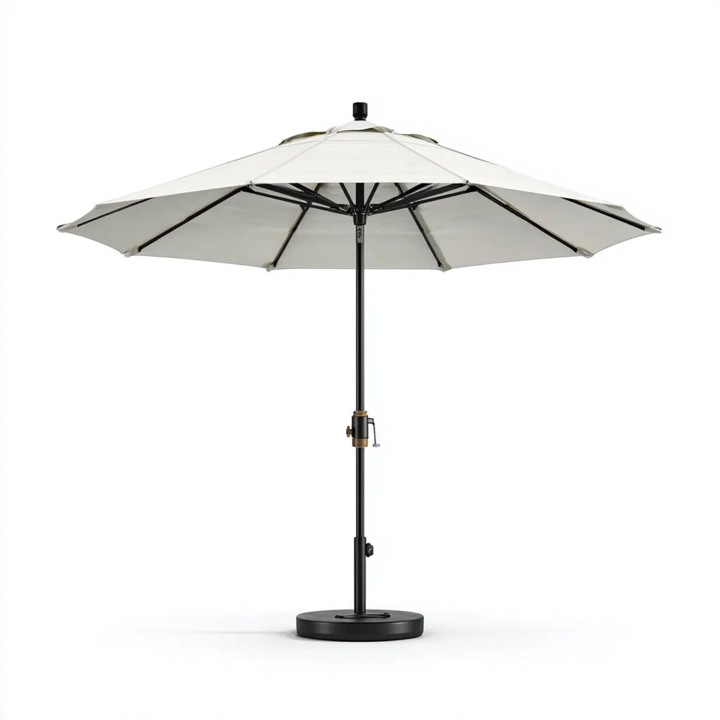 Ombrellone da sole per esterni 300×300×255 cm - bianco e nero - copertura ampia per terrazza-Kavexnest