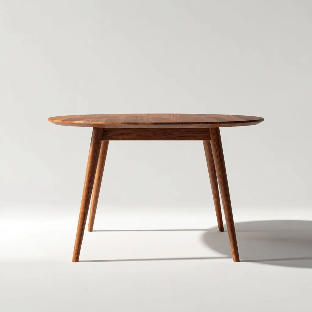Tavolo da pranzo rotondo 120×120×75 cm - bianco e marrone - design contemporaneo compatto-Kavexnest