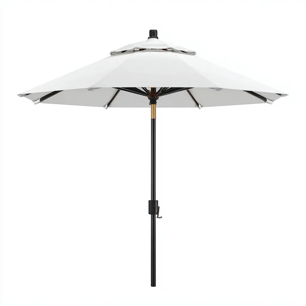 Ombrellone da sole per esterni 300×300×250 cm - bianco e nero - apertura centrale-Kavexnest