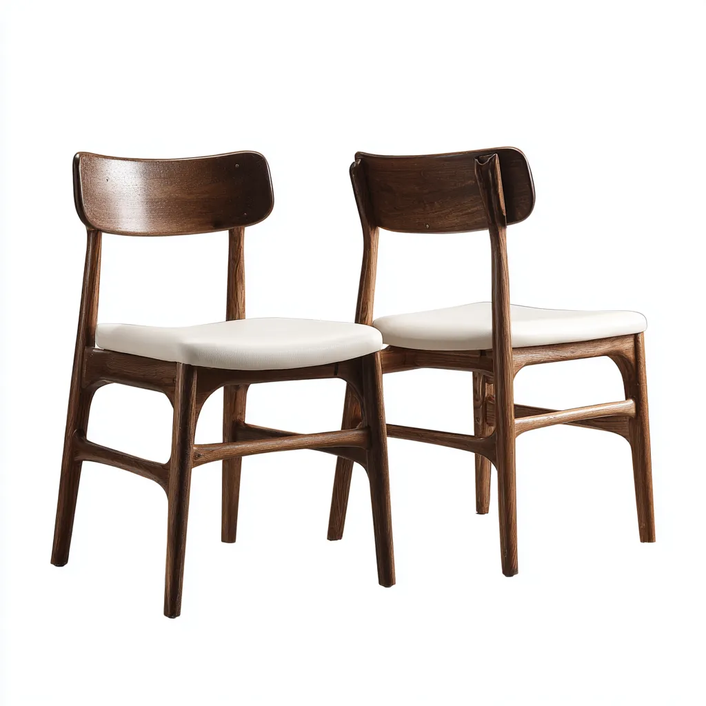 Sedia da pranzo 50×55×83 cm - marrone e bianco - legno e tessuto per sala da pranzo elegante-Kavexnest