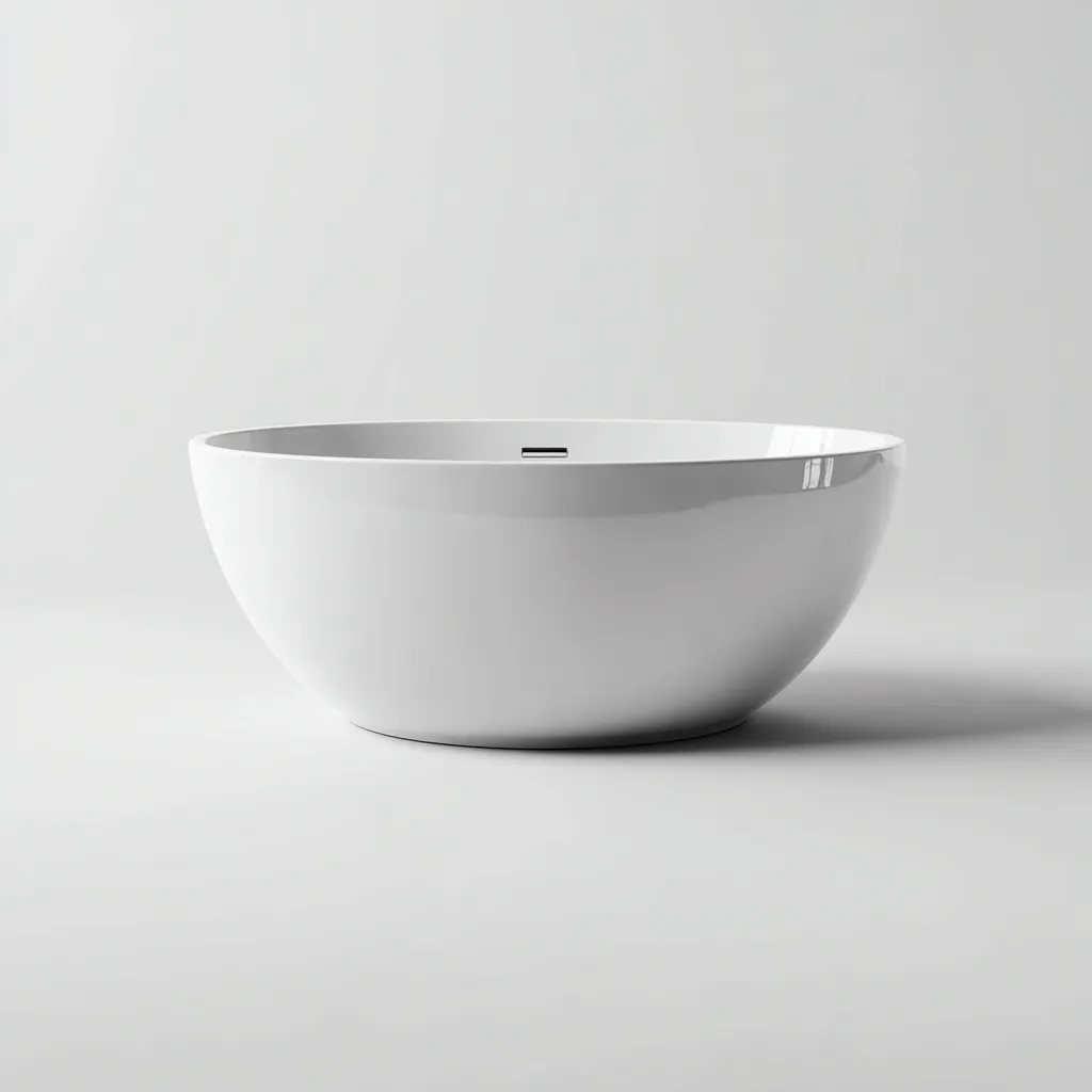 Vasca 160×75×55 cm - bianco - acrilico arrotondato - stile minimal per bagno-Kavexnest