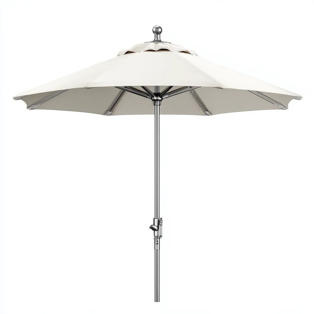 Ombrellone da sole per esterni 280×280×245 cm - bianco e argento - struttura centrale-Kavexnest