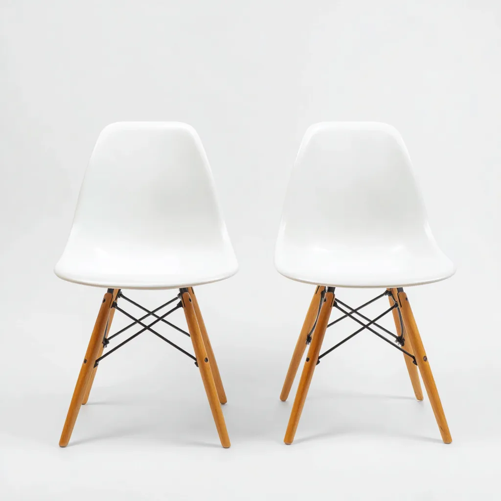 Sedia da pranzo 48×52×82 cm - bianco e naturale - set da 2 dal design contemporaneo-Kavexnest