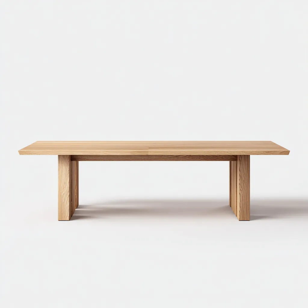 Tavolo da pranzo in legno 200×95×76 cm - marrone - struttura geometrica-Kavexnest