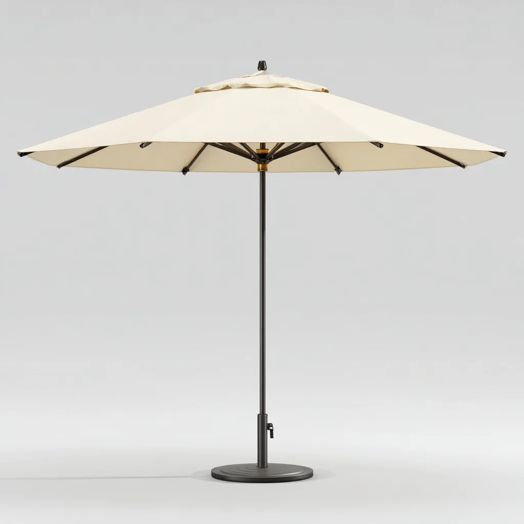 Ombrellone da sole per esterni 300×300×260 cm - beige e nero - ampia copertura per giardino e patio-Kavexnest
