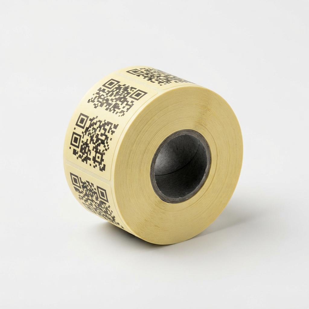 Roll of QR packaging stickers for takeout bags