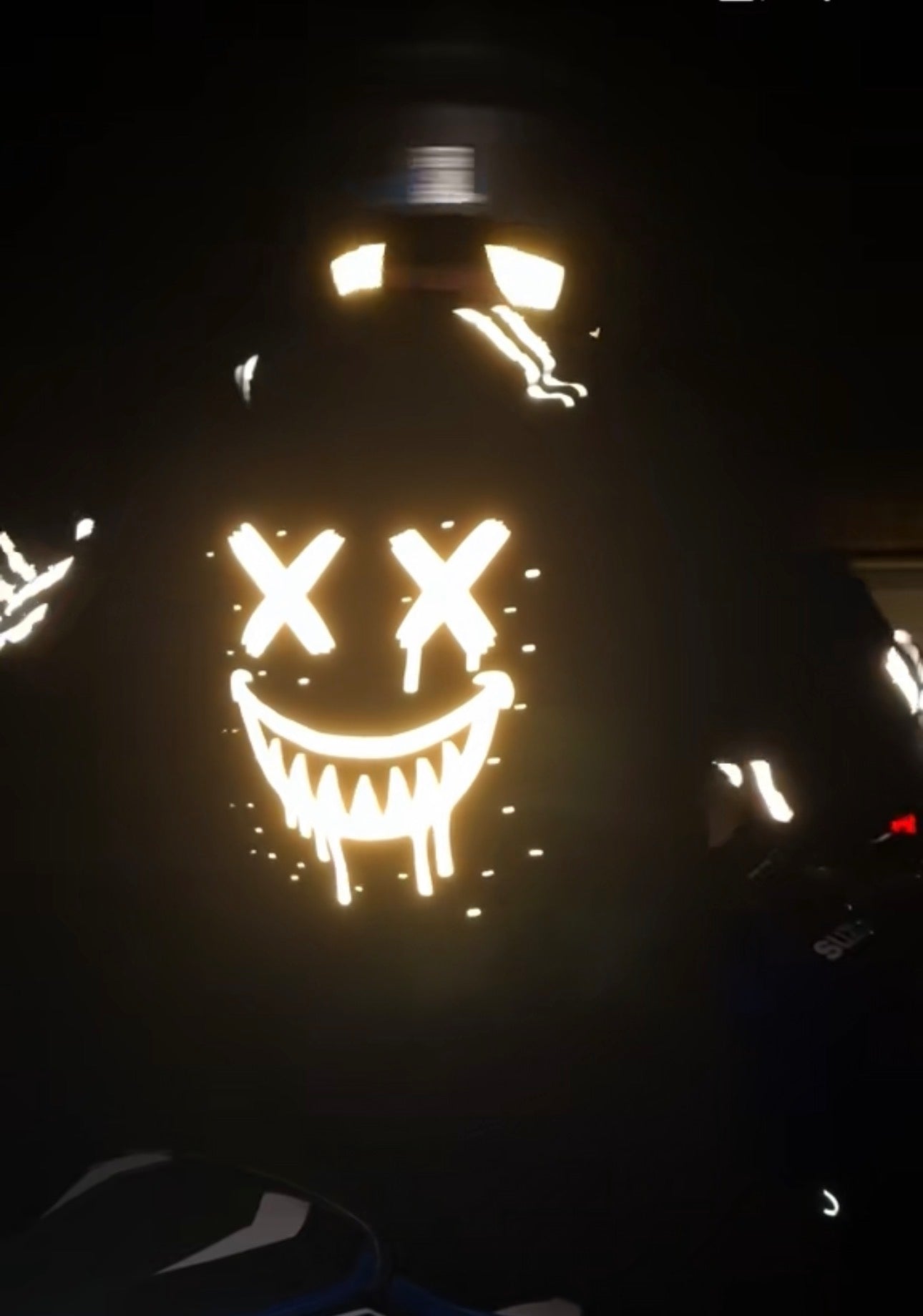 Reflective Smiley Motorcycle Hoodie - High Visibility Riding Hoodie — image 1