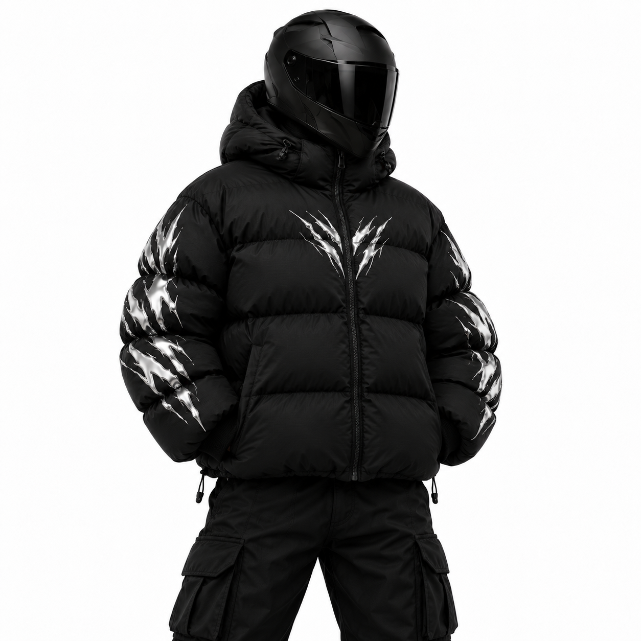 Ghost Torrent Reflective Down Puffer front studio view