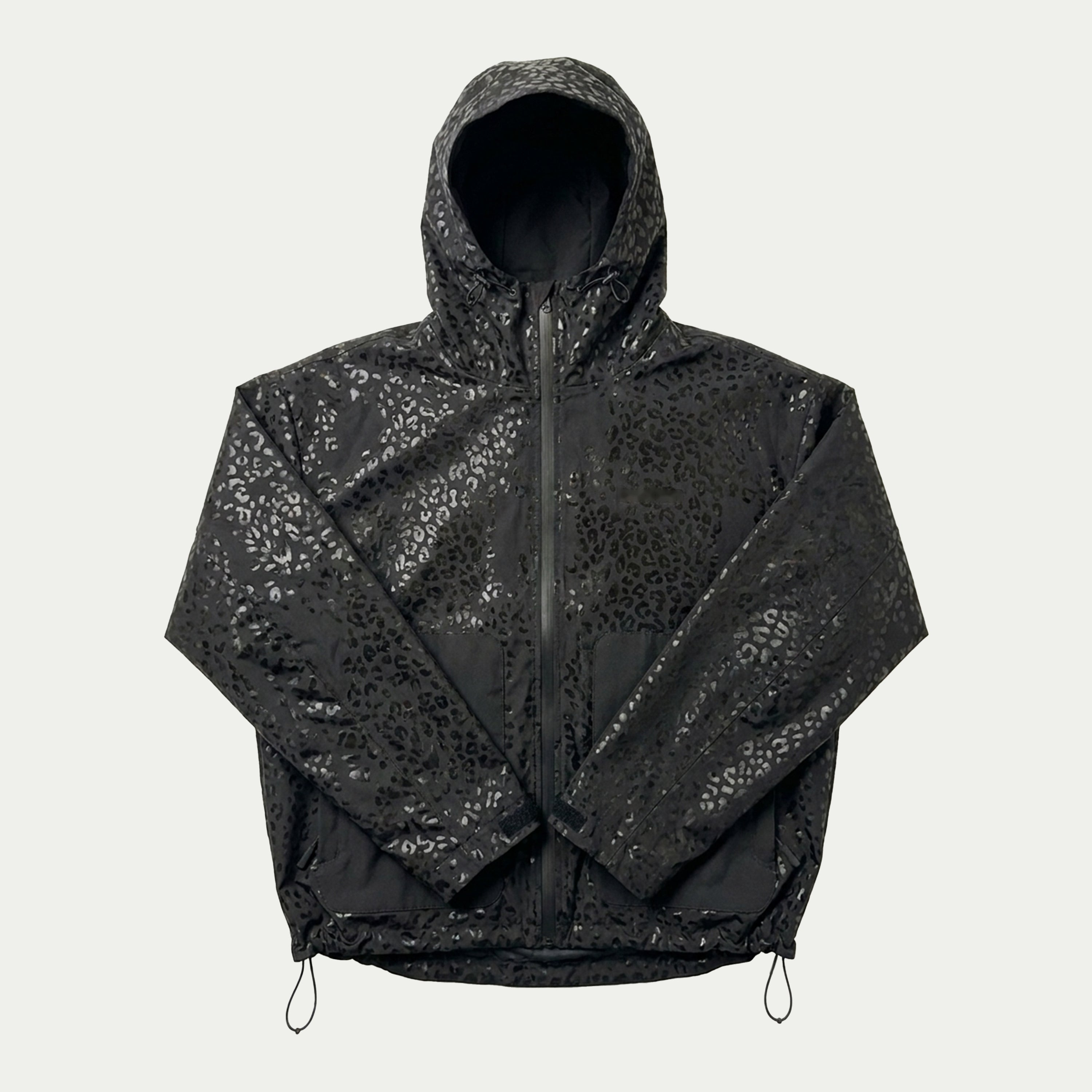 Water Reactive Cheetah Rain Jacket - Black — clean gallery image